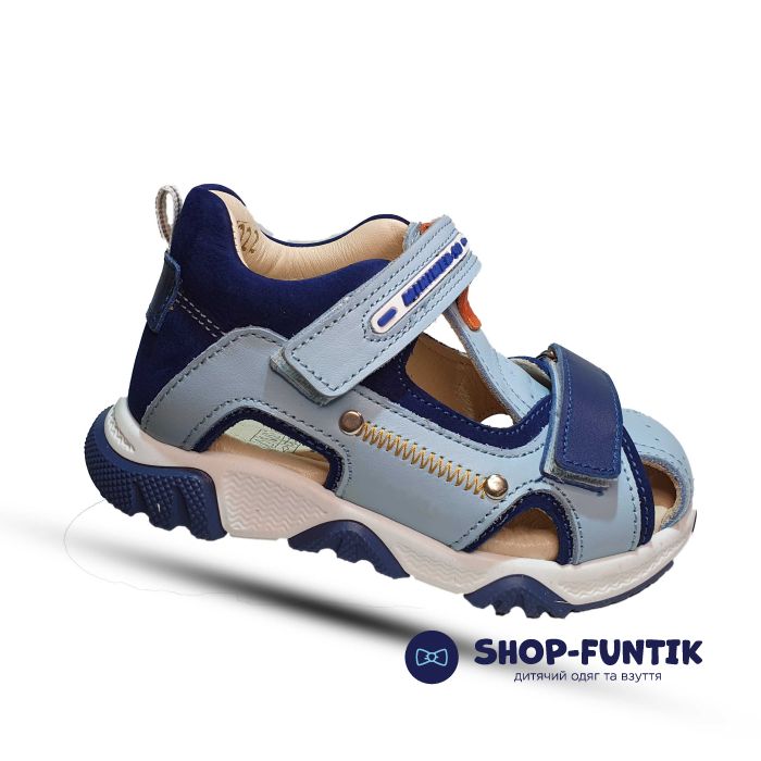 Сандалии Minimen сине-голубые закрытые 22A