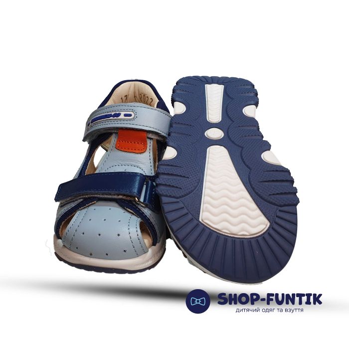 Сандалии Minimen сине-голубые закрытые 22A