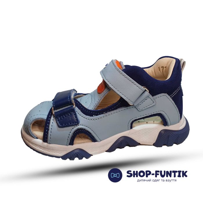 Сандалии Minimen сине-голубые закрытые 22A