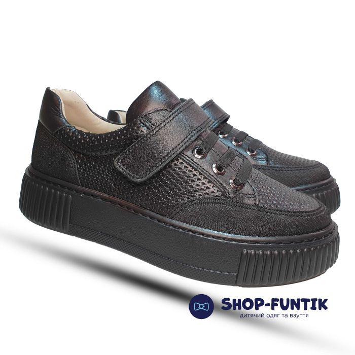 Кросівки Tunel чорні з липучкою 885