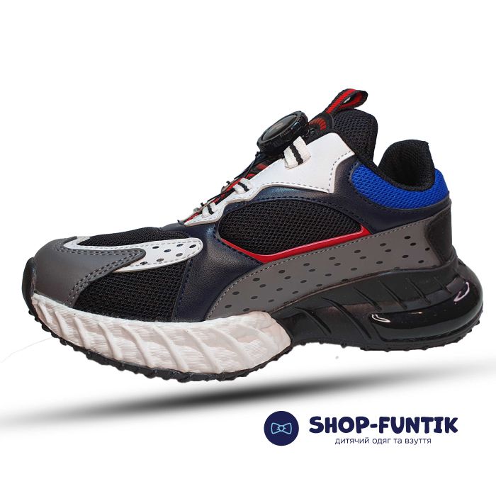 Кроссовки  Promax черно-белые с синими вставками 19333