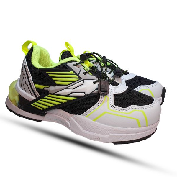 Кроссовки  Promax бело-черные с салатовым декором 1977