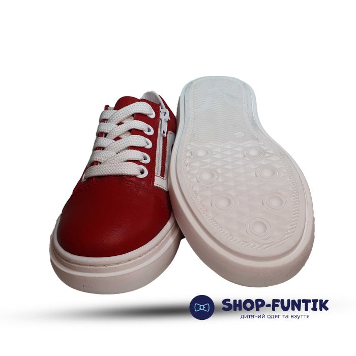 Кроссовки Tofino красные с белой полосой 1136