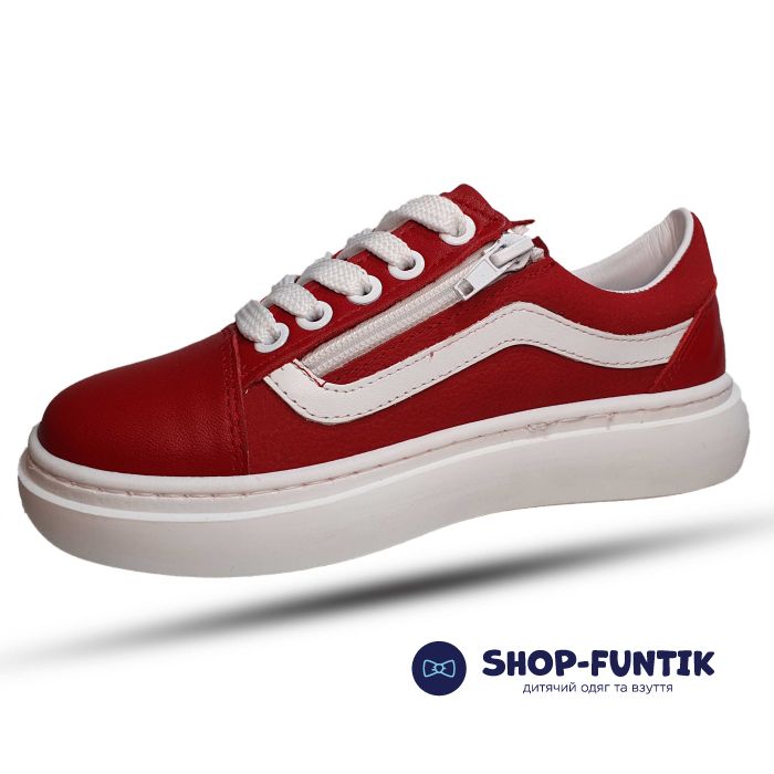 Кроссовки Tofino красные с белой полосой 1136