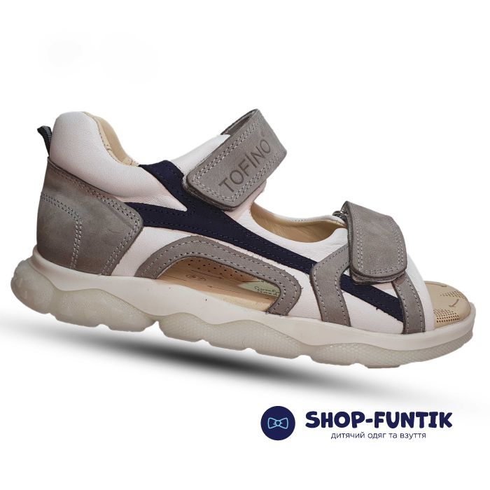Сандалии Tofino бело-серые открытые 2038