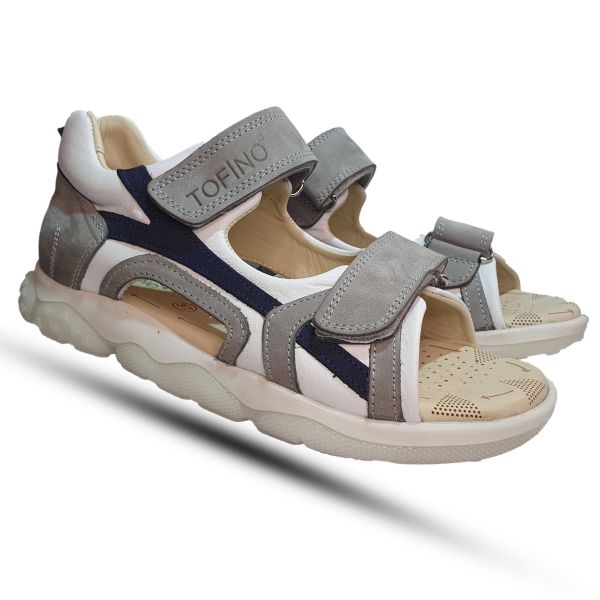 Сандалии Tofino бело-серые открытые 2038