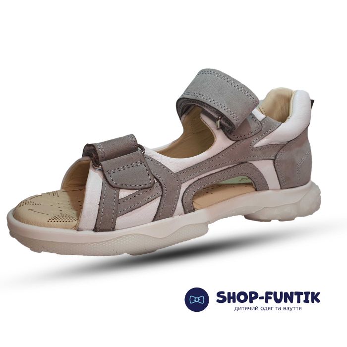 Сандалии Tofino бело-серые открытые 2038