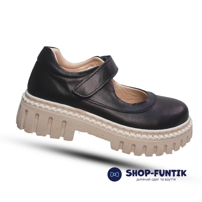 Туфли Tomini черные на светлой подошве 107