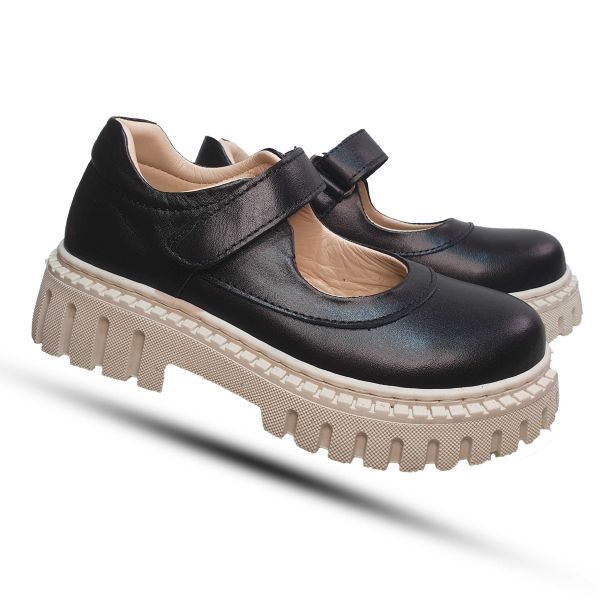 Туфли Tomini черные на светлой подошве 107