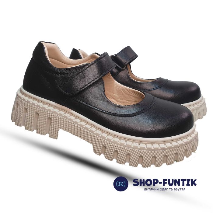 Туфли Tomini черные на светлой подошве 107