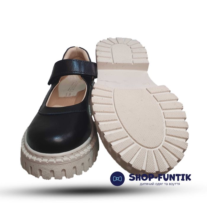 Туфли Tomini черные на светлой подошве 107