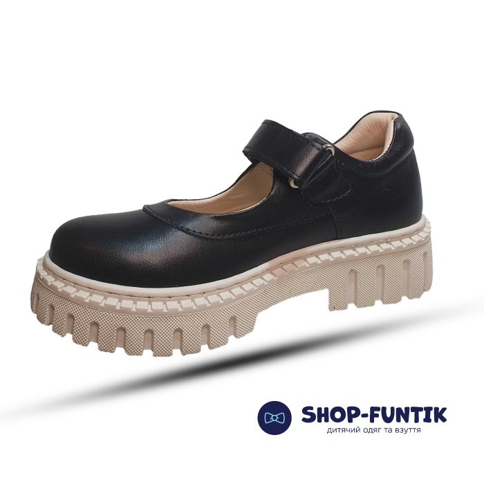 Туфли Tomini черные на светлой подошве 107