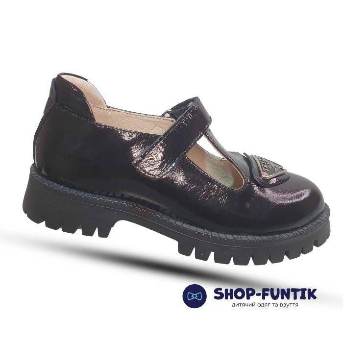 Туфли Tomini черные лакированные с липучкой 34