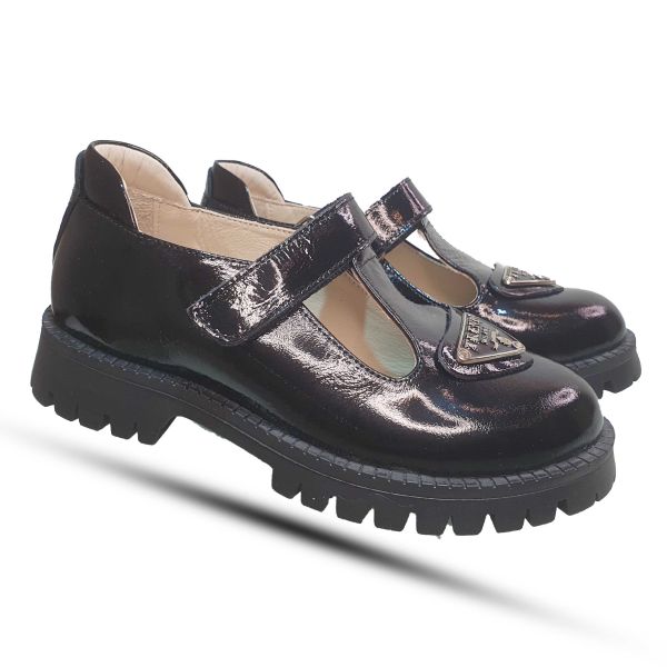 Туфли Tomini черные лакированные с липучкой 34