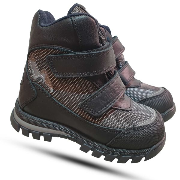 Ботинки Kidmen черные с серым 508