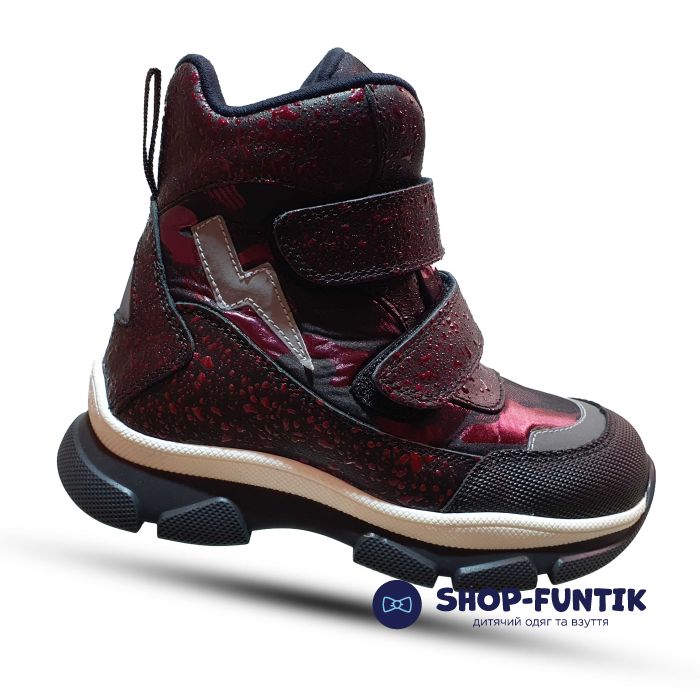 Ботинки Kidmen бордовые с напылением 535