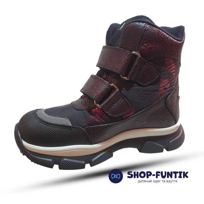Ботинки Kidmen бордовые с напылением 535