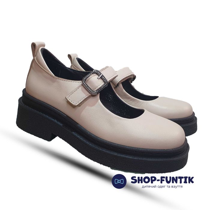 Туфли  Tomini бежевые на застежке 041