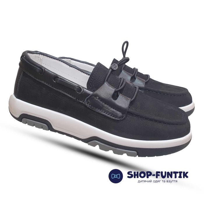 Мокасины Tomini черные с декоративной резинкой 100