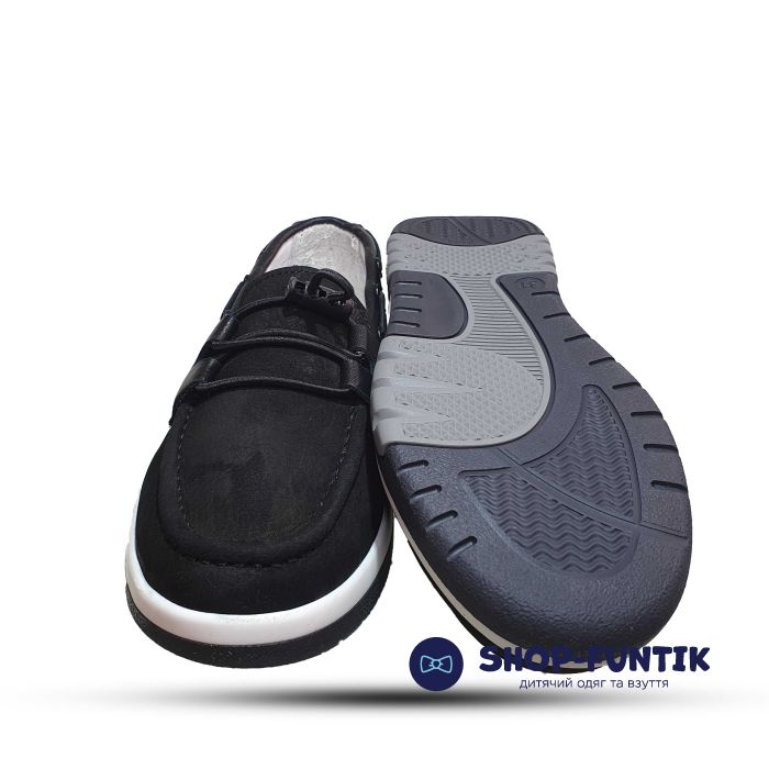 Мокасины Tomini черные с декоративной резинкой 100