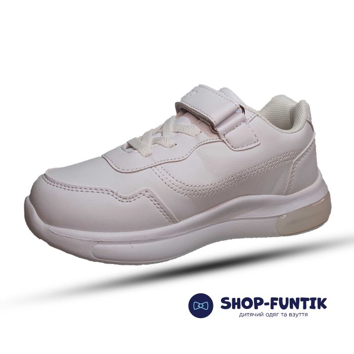 Кроссовки  Flamingo белые с огоньками 211