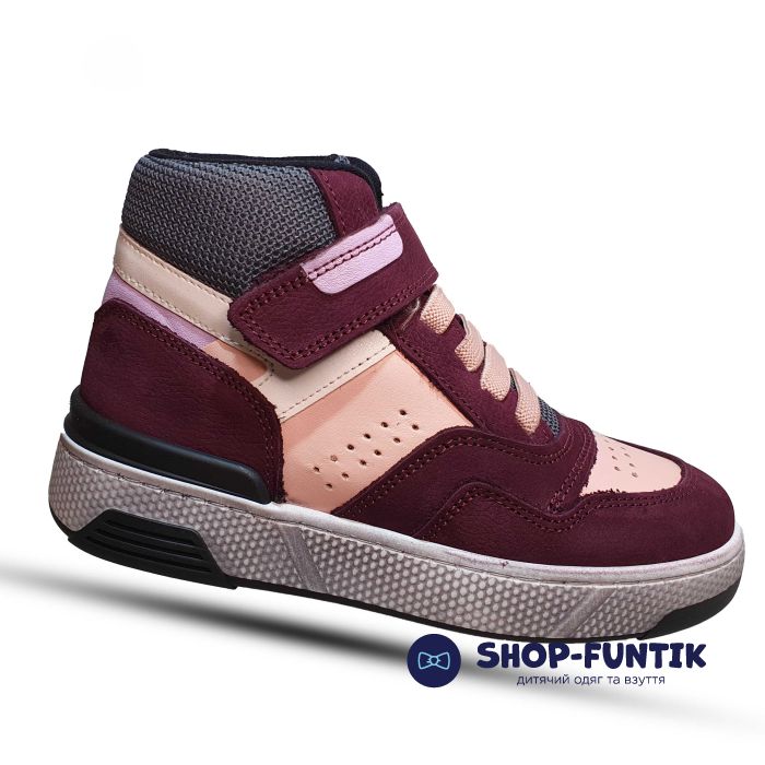 Ботинки Toddler бордовые с розовым 5095