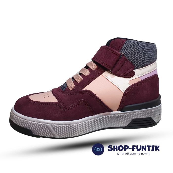 Ботинки Toddler бордовые с розовым 5095