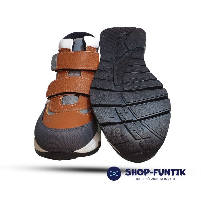 Ботинки Toddler серые с коричневым 5162