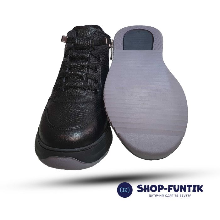 Ботинки Tunel черные с серой вставкой 4440
