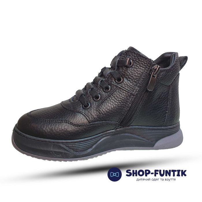 Ботинки Tunel черные с серой вставкой 4440