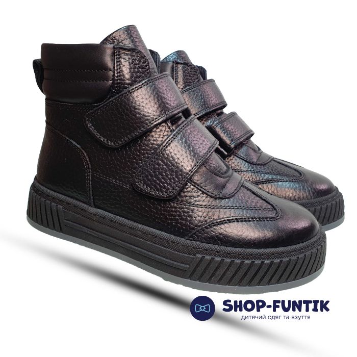 Ботинки Tunel черные на двух липучках 4420