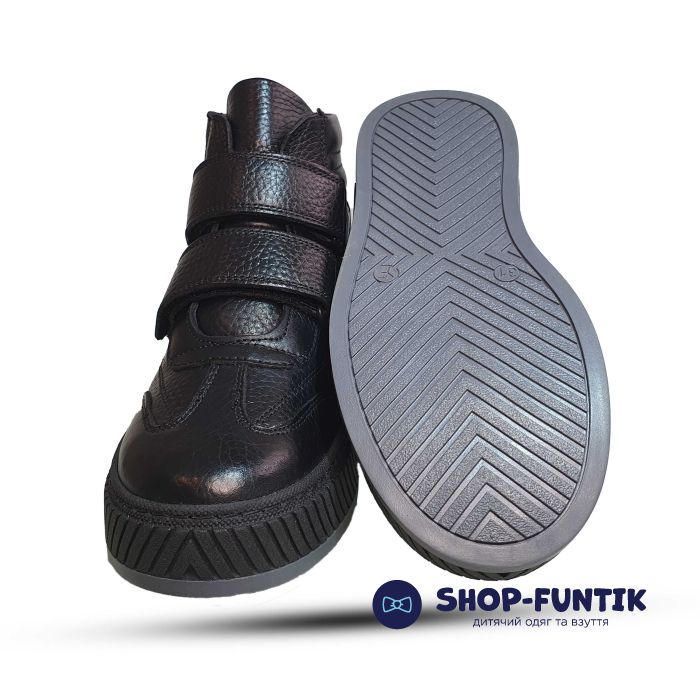 Ботинки Tunel черные на двух липучках 4420