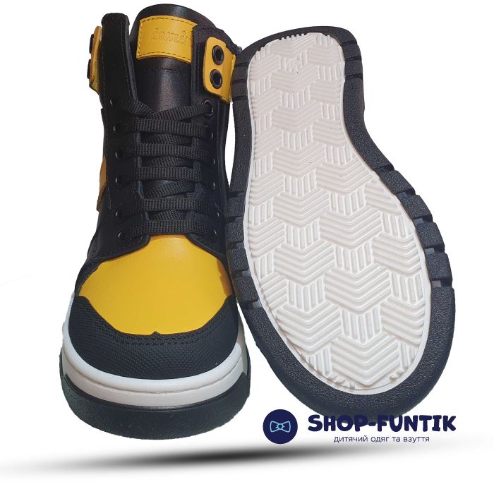 Ботинки Tomini черные с желтым 0157