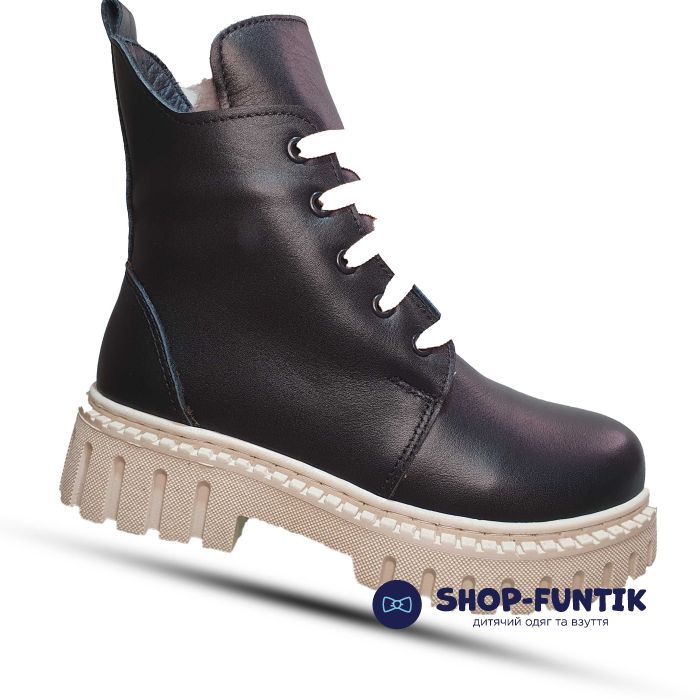 Черевики Tomini чорні на бежевій підошві 1811