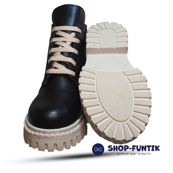 Черевики Tomini чорні на бежевій підошві 1811