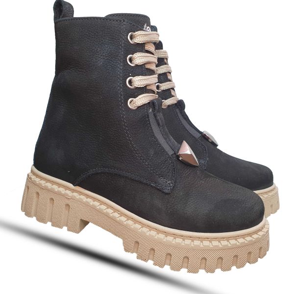 Ботинки Tomini черные с короткой шнуровкой 12.06