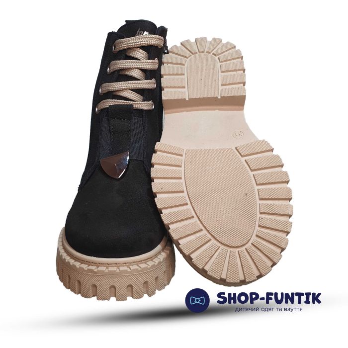 Ботинки Tomini черные с короткой шнуровкой 12.06