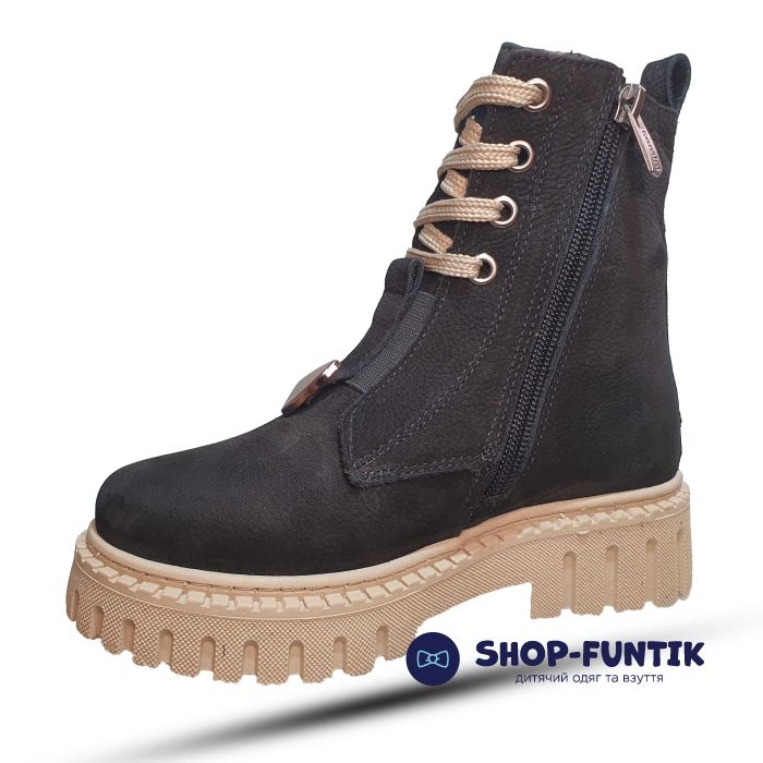 Ботинки Tomini черные с короткой шнуровкой 12.06