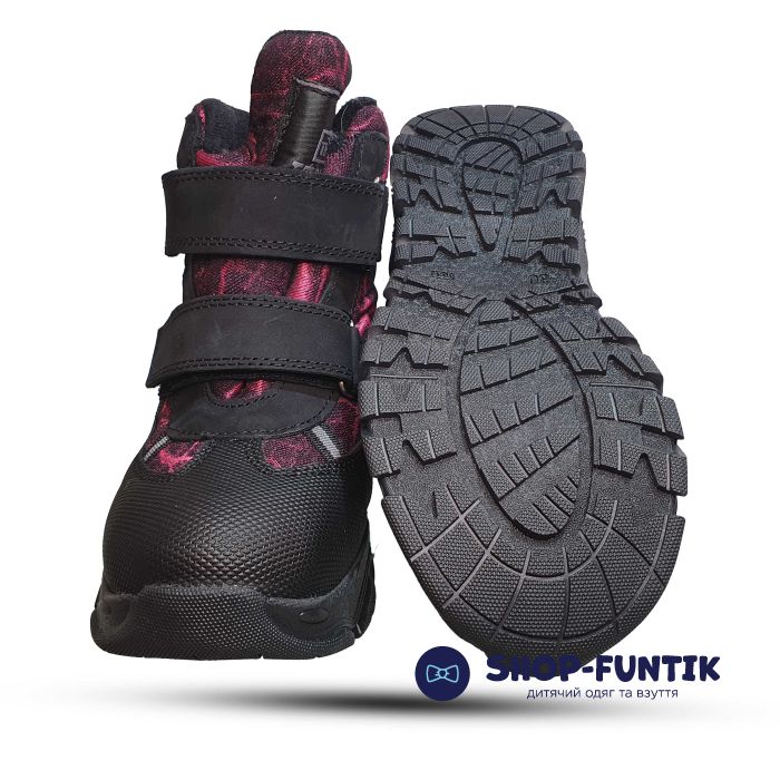 Ботинки Tofino черные с розовым 9102