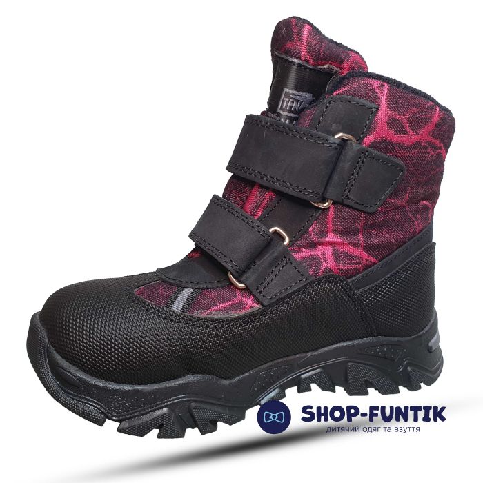 Ботинки Tofino черные с розовым 9102