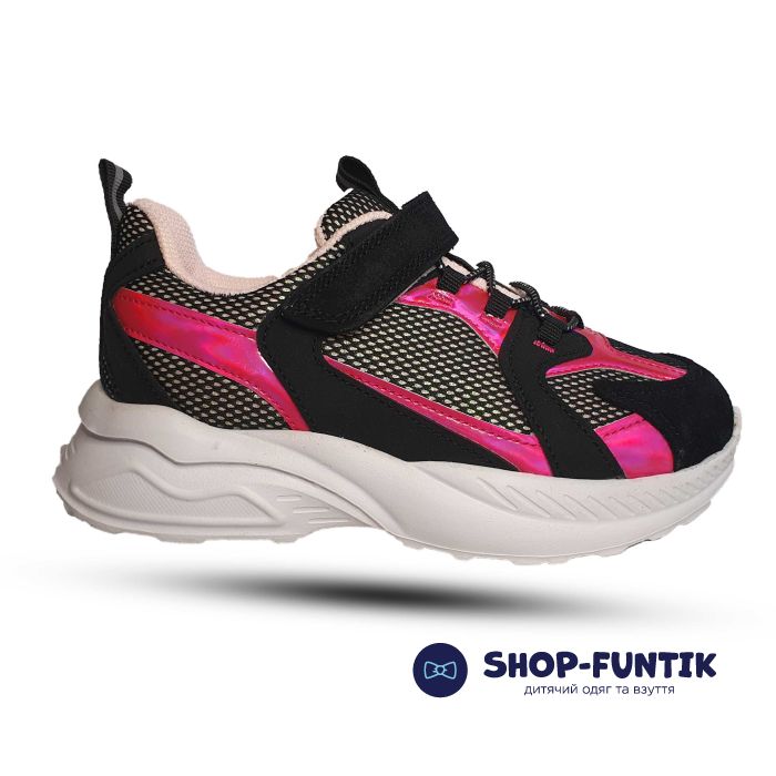 Кроссовки Toddler черные с розовым 976