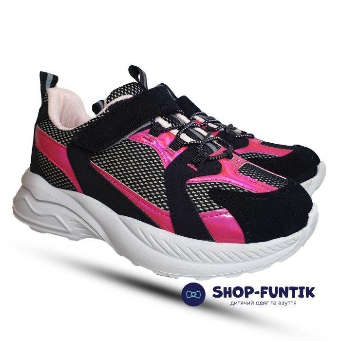 Кроссовки Toddler черные с розовым 976