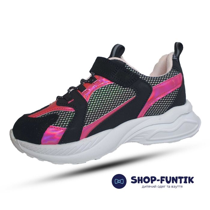 Кроссовки Toddler черные с розовым 976