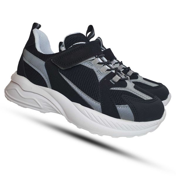 Кроссовки Toddler черные с белым сетка 970