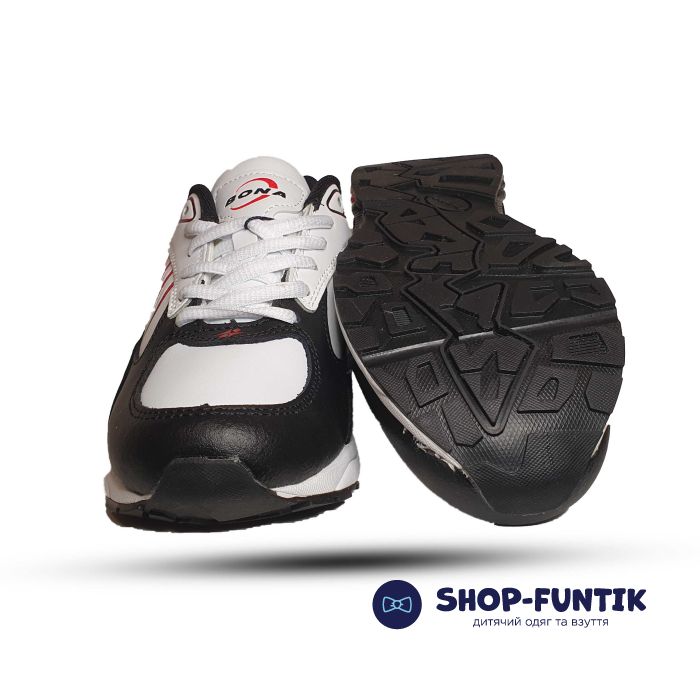 Кроссовки Bona белые с черным 844