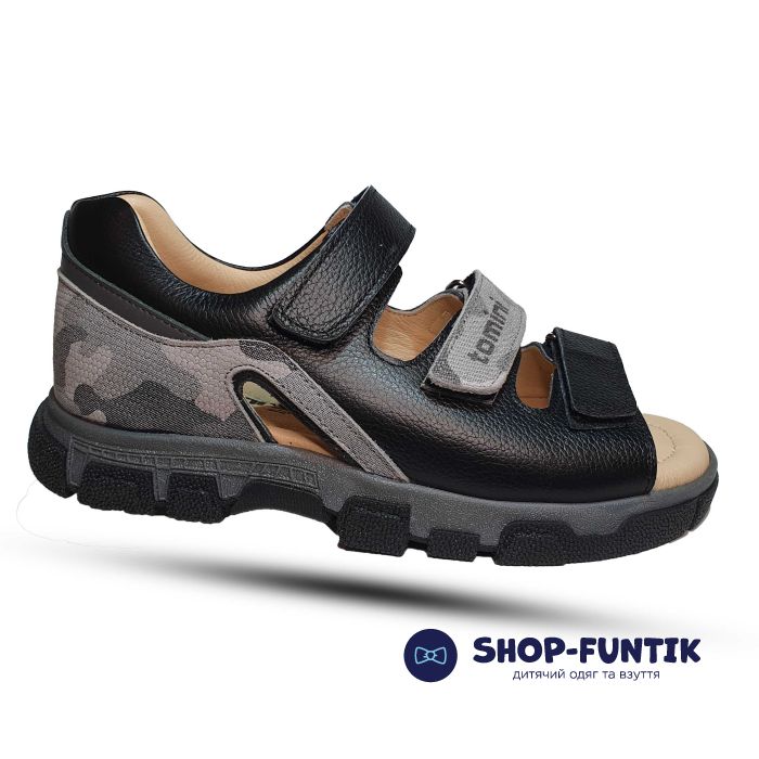 Сандалии Tomini черные с серым 218