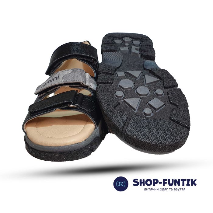 Сандалии Tomini черные с серым 218