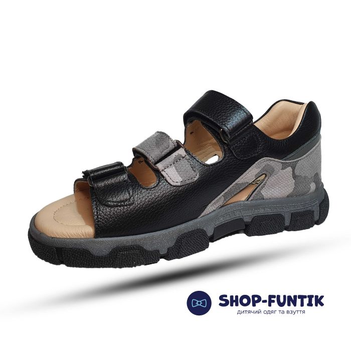 Сандалии Tomini черные с серым 218