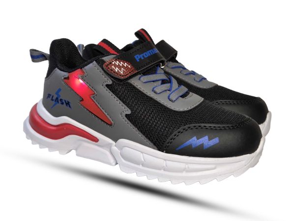Кроссовки Promax черные с серым светящиеся 1848