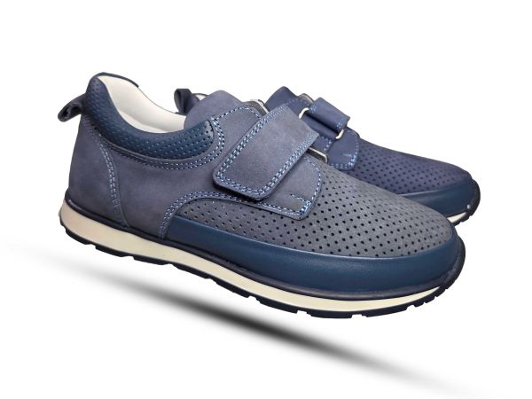 Мокасины Polipeys синие со сквозной перфорацией1049